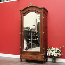 Load image into Gallery viewer, x SOLD Antique French Wardrobe, Armoire, Blind Bookcase, Linen Press.  Oak, Gilt Brass and Bevelled Mirror. B10532
