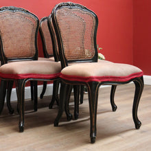 Load image into Gallery viewer, x SOLD Set of Six Antique French Chinoiseries Inspired Dining Kitchen Chairs, Cane Backs B11253
