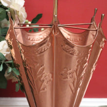 Load image into Gallery viewer, x SOLD Antique French 1960&#39;s Umbrella Holder, Copper Brass for Walking Stick Umbrellas. B9980
