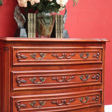 Load image into Gallery viewer, x SOLD Vintage French Chest of Drawers, 3 Drawer Parquetry Top French Cherrywood Chest. B10416
