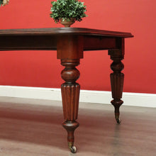 Load image into Gallery viewer, x SOLD Antique Extension Dining Table, English Mahogany 2 Leaf Extension Dining Table. B10407
