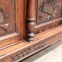 Load image into Gallery viewer, x SOLD Antique French Oak Sideboard, 2 Drawer Sideboard TV Cabinet Unit Hall Cupboard B10541

