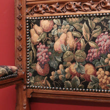 Load image into Gallery viewer, x SOLD Antique French Hall Settle Hall Seat Oak and Tapestry French Bench Seat Armchair B10810
