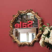 Load image into Gallery viewer, Vintage Gilt Frame Mirror, Gilt Gold Octagonal &#39;C&#39; Scroll Mirror, Wall Mirror B10997
