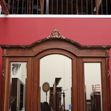 Load image into Gallery viewer, x SOLD Antique French Oak &amp; Mirror Door Wardrobe Armoire with Bevelled Mirrors, Gilt Brass mounts with drawers. B10531
