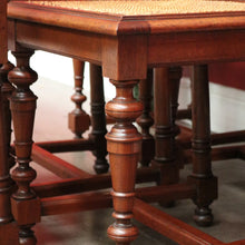 Load image into Gallery viewer, x SOLD Antique French Walnut and Cane Dining Chairs, Carved back Kitchen Chairs B10520
