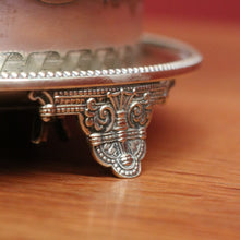 Load image into Gallery viewer, x SOLD Antique Silver Plate Biscuit Barrel Lift Lid Embossed Body Antique Lidded Vessel. B11244
