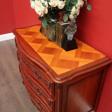 Load image into Gallery viewer, x SOLD Vintage French Chest of Drawers, 3 Drawer Parquetry Top French Cherrywood Chest. B10416
