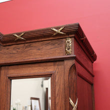Load image into Gallery viewer, x SOLD Antique French Oak &amp; Mirror Door Wardrobe Armoire with Bevelled Mirrors, Gilt Brass mounts with drawers. B10531
