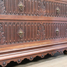 Load image into Gallery viewer, x SOLD Antique French Chest of Drawers, French Oak and Brass Carved Hall Chest Cabinet B10882

