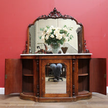 Load image into Gallery viewer, x SOLD Antique English Credenza, or Marble Top , Mirror Back Sideboard or Hall Cabinet
