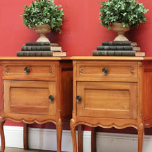 Load image into Gallery viewer, x SOLD Pair of French Bedside Cabinet in Cherrywood, One Drawers  Door Lamp Side Tables B10981
