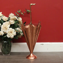 Load image into Gallery viewer, x SOLD Antique French 1960&#39;s Umbrella Holder, Copper Brass for Walking Stick Umbrellas. B9980
