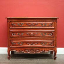 Load image into Gallery viewer, x SOLD Vintage French Chest of Drawers, 3 Drawer Parquetry Top French Cherrywood Chest. B10416
