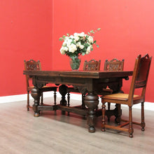 Load image into Gallery viewer, x SOLD Antique French Table, French Oak 2 Leaf Extension Dining Kitchen Table Stretcher B10449
