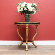 Load image into Gallery viewer, x SOLD Vintage Italian Two-tier Side Table with Tri-leg Base, Black Ebonised Lamp Table B11249
