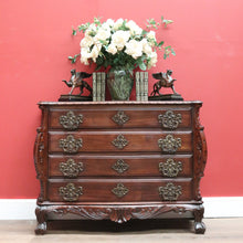 Load image into Gallery viewer, Vintage French Mahogany 4 Drawer Carved Bedroom Hallway Chest of Drawers Cabinet B10705
