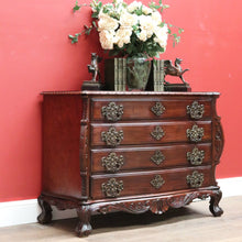 Load image into Gallery viewer, x SOLD Vintage French Mahogany 4 Drawer Carved Bedroom Hallway Chest of Drawers Cabinet B10704
