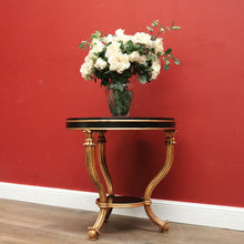 Load image into Gallery viewer, x SOLD Vintage Italian Two-tier Side Table with Tri-leg Base, Black Ebonised Lamp Table B11249
