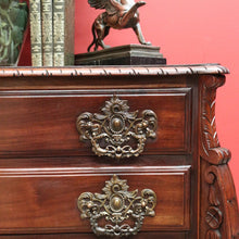 Load image into Gallery viewer, x SOLD Vintage French Mahogany 4 Drawer Carved Bedroom Hallway Chest of Drawers Cabinet B10704
