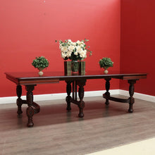 Load image into Gallery viewer, x SOLD Antique French Mahogany Dining Table, Kitchen Table with 3 Extension Leaves. B9874
