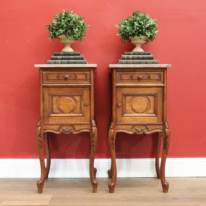 Pair of French Antique Bedside Tables, Bedside Cabinets, Lamp Tables Side B10567