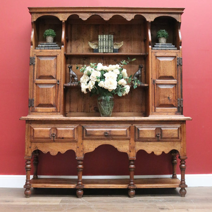 Antique French Kitchen Dresser, Country Farmhouse Sideboard, Oak 3 Drawer Buffet B11022