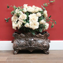 Load image into Gallery viewer, Antique French Cast Iron Jardinière, Planter, Plant Stand, Kindling Holder B11035
