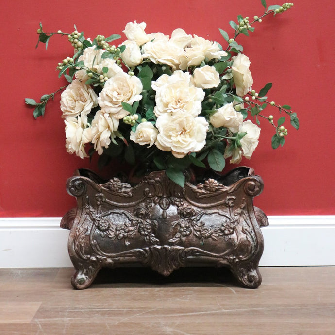 Antique French Cast Iron Jardinière, Planter, Plant Stand, Kindling Holder B11035