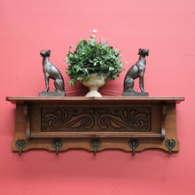 Load image into Gallery viewer, Coat Rack, Vintage French Wall Hanging Coat Scarf, Hat Umbrella Rack Brass Hooks B10494
