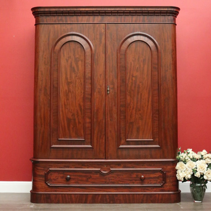 This Week - Antique Victorian Mahogany Wardrobe with built in Chest of Drawers, Linen Press