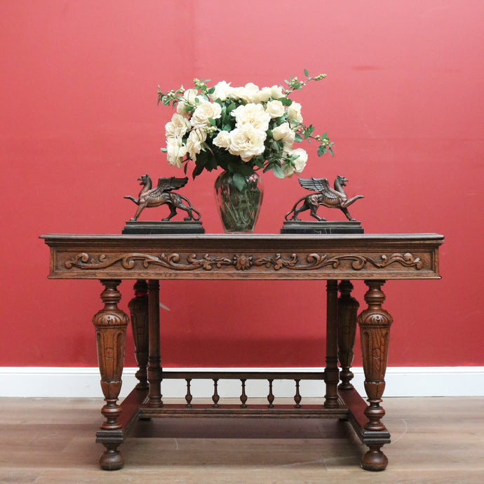 Antique French Desk, Stretcher Base Desk or Table for Four.  Antique Office Desk B10870