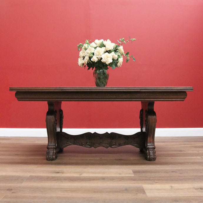 Vintage French Dining Table 2 Leaves, French Oak 2 Leaf Extension Kitchen Table B10758