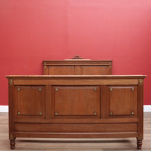 Load image into Gallery viewer, x SOLD Antique French Oak Bed Double Bed Head Foot and Side rails with slats. B10846
