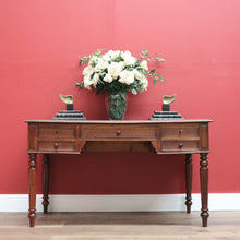 Load image into Gallery viewer, Antique French Oak and Leather Office Desk, 4 Drawer Office Desk with Turned Leg B10722
