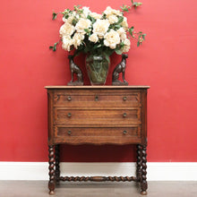 Load image into Gallery viewer, Antique French Hall Cabinet, Chest of Drawers, Lamp Side Table with Spiral Legs B10201
