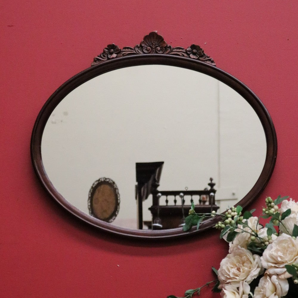 Vintage Australia Cedar Wall Mirror, Hall Mirror, Vanity Bathroom Mirror B10315