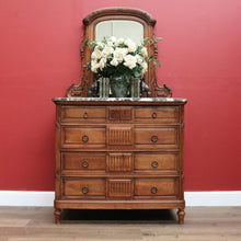 Load image into Gallery viewer, Antique French Chest of Drawers Mirror Back Dressing Table, Antique Hall Cabinet B10822
