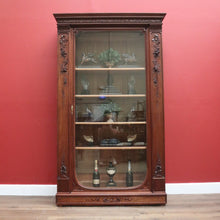 Load image into Gallery viewer, Antique French Walnut Bookcase, French Linen Press or Walnut China Cabinet Glass B11111
