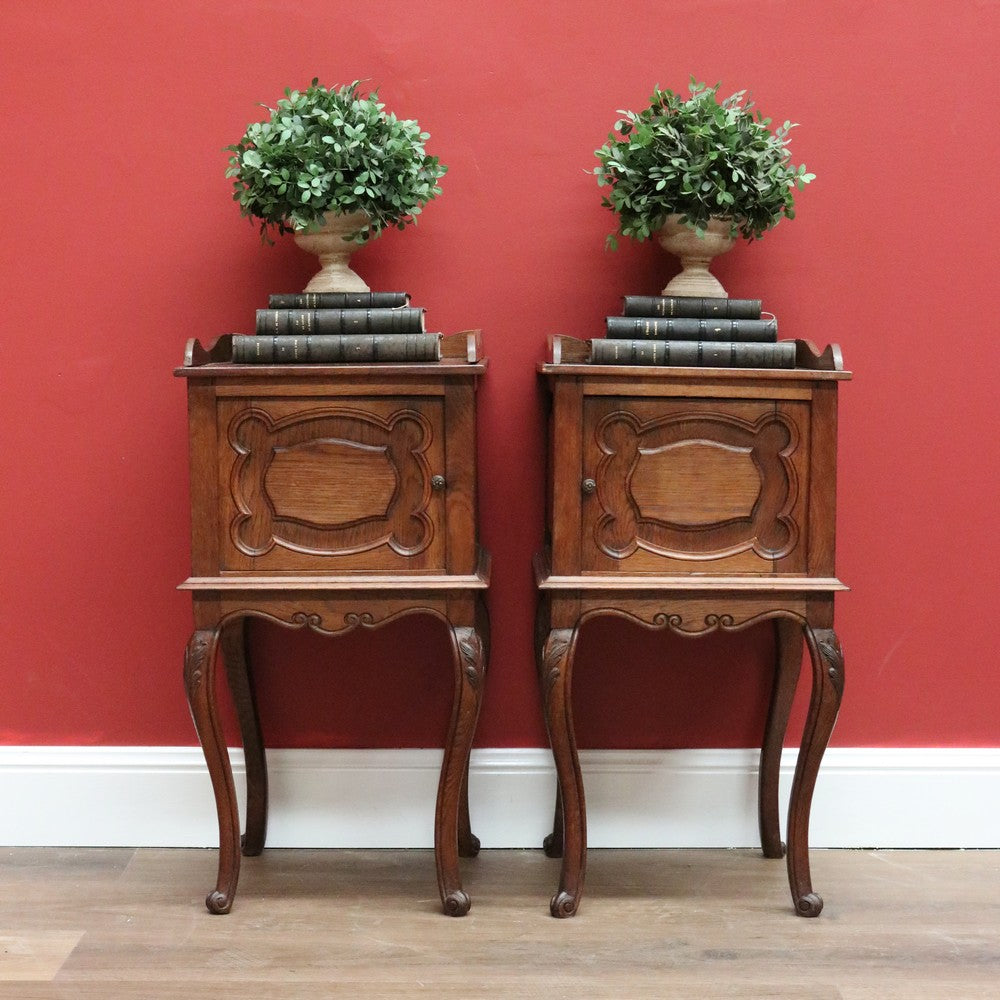 x SOLD Pair of Antique French Lamp Tables, Cabinets, Bedside Tables, Side Cupboards B10562