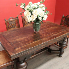 Load image into Gallery viewer, x SOLD Antique French Table, French Oak 2 Leaf Extension Dining Kitchen Table Stretcher B10449
