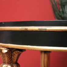 Load image into Gallery viewer, x SOLD Vintage Italian Two-tier Side Table with Tri-leg Base, Black Ebonised Lamp Table B11249
