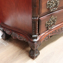 Load image into Gallery viewer, x SOLD Vintage French Mahogany 4 Drawer Carved Bedroom Hallway Chest of Drawers Cabinet B10704
