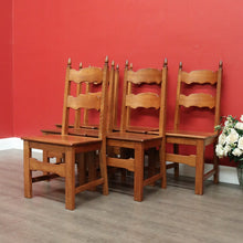 Load image into Gallery viewer, x SOLD Set of 6 Dining Chairs, Antique French Oak Kitchen Chairs, Ladder Back Chairs B10504
