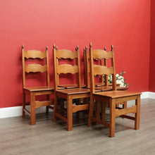 Load image into Gallery viewer, x SOLD Set of 6 Dining Chairs, Antique French Oak Kitchen Chairs, Ladder Back Chairs B10504
