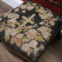 Load image into Gallery viewer, x SOLD Antique French Prayer Chair, Home Worship Kneeler for Prayer. Tapestry Seat Rest B11190
