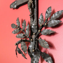 Load image into Gallery viewer, x SOLD Vintage French Cross Crucifix, Brass Church Cross, Crown of Thorns Jesus B10636
