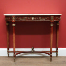 Load image into Gallery viewer, x SOLD Vintage Italian Walnut, Marble and Gilt Brass Hall Table, Lamp or Side Table B11252

