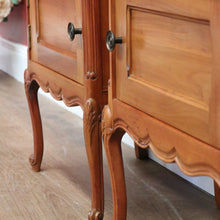 Load image into Gallery viewer, x SOLD Pair of French Bedside Cabinet in Cherrywood, One Drawers  Door Lamp Side Tables B10981
