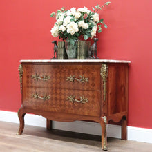 Load image into Gallery viewer, x SOLD Antique French Chest of Drawers, Walnut and Marble 2 Drawer Hall Cabinet Chest B10548
